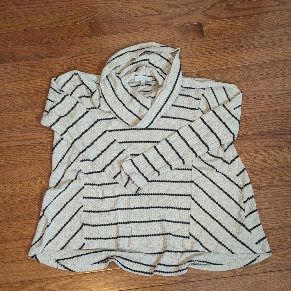 Anthropologie Eri & Ali Striped Turtleneck Sweater Boho Size M